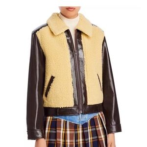 MOTHER Teddy Jacket in Cream and Black side car jacket size L